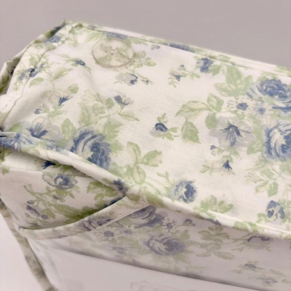 The Farmhouse Rachel Ashwell Queen Sheet Set‎ 100% Cotton Blue Floral Rose NEW